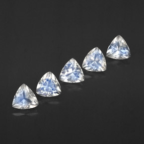 캐럿 천연 블루 화이트 레인보우 문스톤 보석, 투명한, 5.3×5.1 mm, 투명/반투명