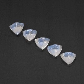 캐럿 천연 블루 화이트 레인보우 문스톤 보석, 투명한, 5.3×5.1 mm, 투명/반투명