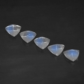 캐럿 천연 블루 화이트 레인보우 문스톤 보석, 투명한, 5.2×5.1 mm, 투명/반투명