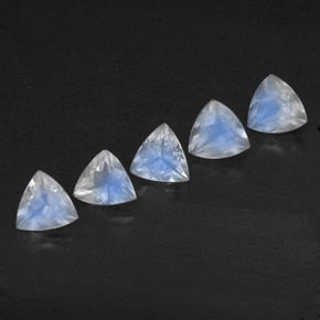 캐럿 천연 블루 화이트 레인보우 문스톤 보석, 투명한, 5.1×5 mm, 투명/반투명