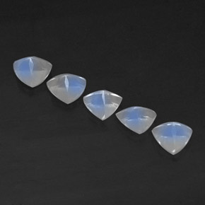 캐럿 천연 블루 화이트 레인보우 문스톤 보석, 투명한, 5.1×5 mm, 투명/반투명