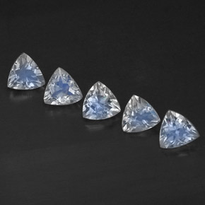 캐럿 천연 블루 화이트 레인보우 문스톤 보석, 투명한, 5.1×5 mm, 투명/반투명