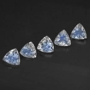 캐럿 천연 블루 화이트 레인보우 문스톤 보석, 투명한, 5.1×5 mm, 투명/반투명