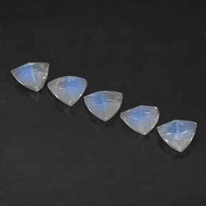 캐럿 천연 블루 화이트 레인보우 문스톤 보석, 투명한, 5.1×5 mm, 투명/반투명