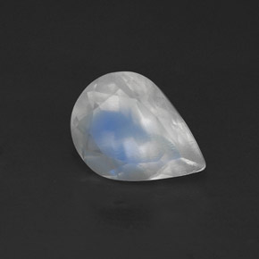 0.99캐럿 천연 블루 화이트 레인보우 문스톤, 투명한, 7.9×5.8 mm, 투명/반투명