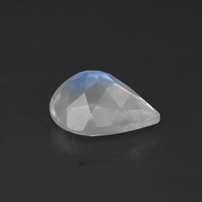 0.99캐럿 천연 블루 화이트 레인보우 문스톤, 투명한, 7.9×5.8 mm, 투명/반투명