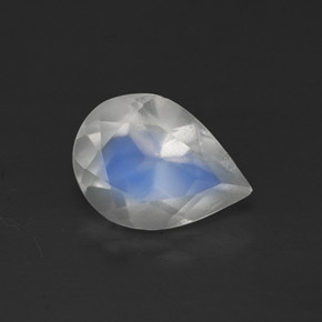 0.95캐럿 천연 블루 화이트 레인보우 문스톤, 투명한, 8.1×5.9 mm, 투명/반투명