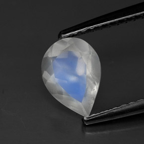 0.95캐럿 천연 블루 화이트 레인보우 문스톤, 투명한, 8.1×5.9 mm, 투명/반투명