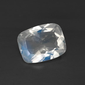 1.06캐럿 천연 블루 화이트 레인보우 문스톤, 투명한, 7.9×6.1 mm, 투명/반투명