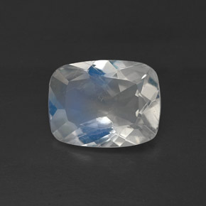 1.06캐럿 천연 블루 화이트 레인보우 문스톤, 투명한, 7.9×6.1 mm, 투명/반투명