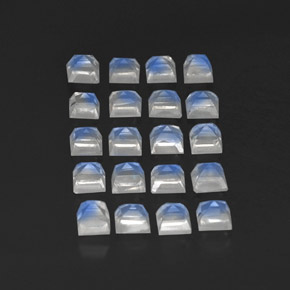 캐럿 천연 블루 화이트 레인보우 문스톤 보석, 투명한, 3.1×3.1 mm, 투명/반투명