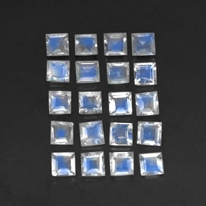 2.44캐럿 천연 블루 화이트 레인보우 문스톤 보석, 투명한, 3.1×3 mm, 투명/반투명
