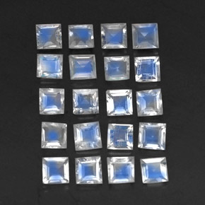 2.44캐럿 천연 블루 화이트 레인보우 문스톤 보석, 투명한, 3.1×3 mm, 투명/반투명