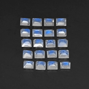 2.44캐럿 천연 블루 화이트 레인보우 문스톤 보석, 투명한, 3.1×3 mm, 투명/반투명