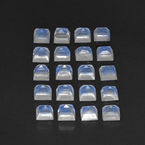 3.88캐럿 천연 화이트 블루 레인보우 문스톤 보석, 투명한, 3.2×3.1 mm, 투명/반투명