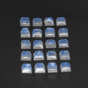 3.74캐럿 천연 블루 화이트 레인보우 문스톤 보석, 투명한, 3.2×3.2 mm, 투명/반투명