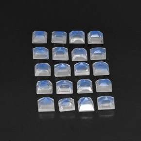 캐럿 천연 블루 화이트 레인보우 문스톤 보석, 투명한, 3.2×3.2 mm, 투명/반투명