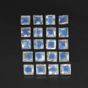 3.39캐럿 천연 푸르스름한 화이트 레인보우 문스톤 보석, 투명한, 3.1×3.1 mm, 투명/반투명