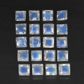 3.39캐럿 천연 푸르스름한 화이트 레인보우 문스톤 보석, 투명한, 3.1×3.1 mm, 투명/반투명