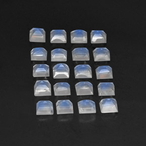 3.39캐럿 천연 푸르스름한 화이트 레인보우 문스톤 보석, 투명한, 3.1×3.1 mm, 투명/반투명