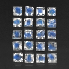 3.55캐럿 천연 푸르스름한 화이트 레인보우 문스톤 보석, 투명한, 3.2×3.2 mm, 투명/반투명