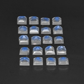 3.55캐럿 천연 푸르스름한 화이트 레인보우 문스톤 보석, 투명한, 3.2×3.2 mm, 투명/반투명