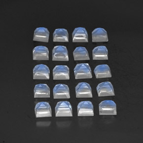 캐럿 천연 블루 화이트 레인보우 문스톤 보석, 투명한, 3.2×3.1 mm, 투명/반투명
