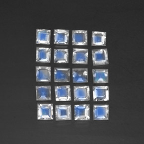 캐럿 천연 블루 화이트 레인보우 문스톤 보석, 투명한, 3.2×3.1 mm, 투명/반투명