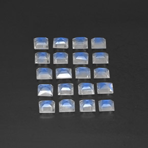 캐럿 천연 블루 화이트 레인보우 문스톤 보석, 투명한, 3.2×3.1 mm, 투명/반투명