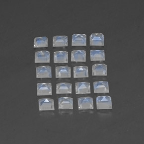 캐럿 천연 블루 화이트 레인보우 문스톤 보석, 스퀘어, 3.2×3.2 mm, 투명한