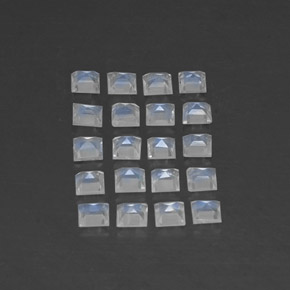 캐럿 천연 블루 화이트 레인보우 문스톤 보석, 스퀘어, 3.1×3 mm, 투명한