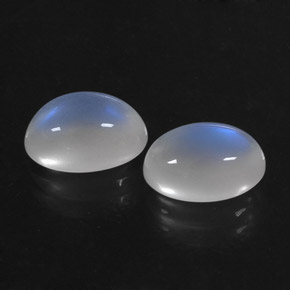 캐럿 천연 블루 화이트 레인보우 문스톤 보석, 타원형 컷, 9.8×6.6 mm, 투명한