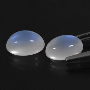 캐럿 천연 블루 화이트 레인보우 문스톤 보석, 타원형 컷, 9.8×6.6 mm, 투명한