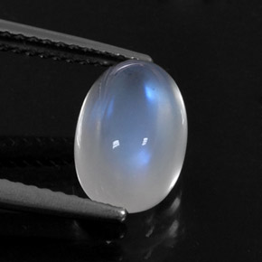 2.79캐럿 천연 블루 화이트 레인보우 문스톤, 타원형 컷, 10.3×6.9 mm, 투명한