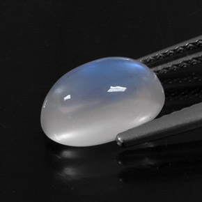 2.79캐럿 천연 블루 화이트 레인보우 문스톤, 타원형 컷, 10.3×6.9 mm, 투명한