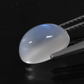 2.75캐럿 천연 블루 화이트 레인보우 문스톤, 타원형 컷, 10.1×6.3 mm, 투명한