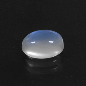 1.41캐럿 천연 블루 화이트 레인보우 문스톤, 타원형 컷, 8×5.9 mm, 투명한