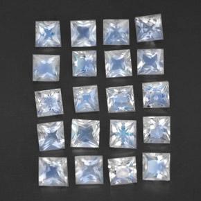 2.34캐럿 천연 푸르스름한 화이트 레인보우 문스톤 보석, 스퀘어, 2.9×2.9 mm, 투명한