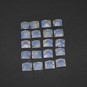 2.34캐럿 천연 푸르스름한 화이트 레인보우 문스톤 보석, 스퀘어, 2.9×2.9 mm, 투명한