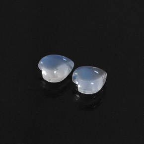 캐럿 천연 블루 화이트 레인보우 문스톤 보석, 하트 모양, 5×5 mm, 투명한