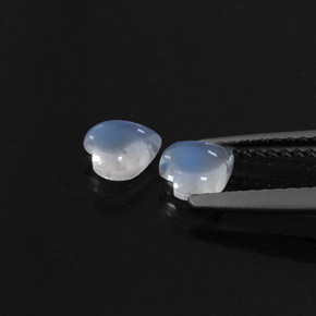 캐럿 천연 블루 화이트 레인보우 문스톤 보석, 하트 모양, 5×5 mm, 투명한