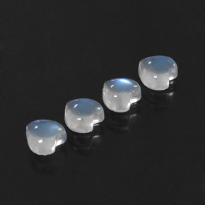 캐럿 천연 블루 화이트 레인보우 문스톤 보석, 하트 모양, 5×4.9 mm, 투명한