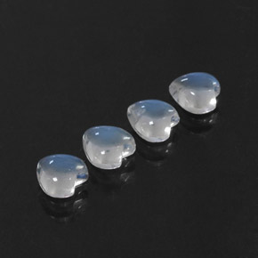캐럿 천연 블루 화이트 레인보우 문스톤 보석, 하트 모양, 5.1×5 mm, 투명한