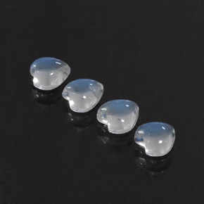 캐럿 천연 블루 화이트 레인보우 문스톤 보석, 하트 모양, 5.1×5 mm, 투명한