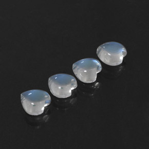 캐럿 천연 블루 화이트 레인보우 문스톤 보석, 하트 모양, 5×4.9 mm, 투명한