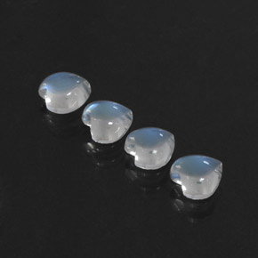 캐럿 천연 블루 화이트 레인보우 문스톤 보석, 하트 모양, 5×4.9 mm, 투명한
