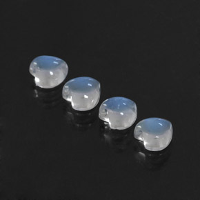캐럿 천연 블루 화이트 레인보우 문스톤 보석, 하트 모양, 5×4.9 mm, 투명한