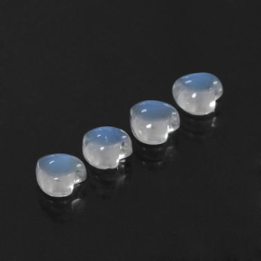 캐럿 천연 블루 화이트 레인보우 문스톤 보석, 하트 모양, 5×4.9 mm, 투명한