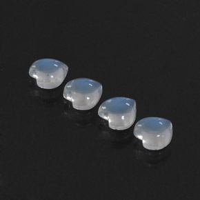 캐럿 천연 블루 화이트 레인보우 문스톤 보석, 하트 모양, 5×4.9 mm, 투명한