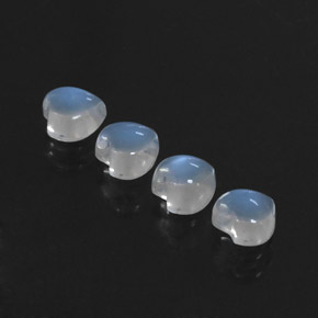 캐럿 천연 블루 화이트 레인보우 문스톤 보석, 하트 모양, 5×4.9 mm, 투명한
